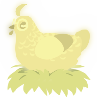 Safety Feature, a lavender and lilac chicken with a half-lace pattern