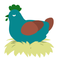 A teal and russet chicken