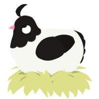 A white and sable chicken with a head pattern