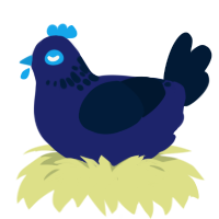 Moonlight, a navy and tumblr chicken with a neck-speckle pattern