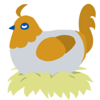 joe cockatoo, a mist and ochre chicken with a head pattern
