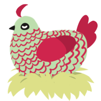 (unnamed), a gluppy and crimson chicken with a lace pattern