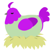 (unnamed), a gluppy and amethyst chicken with a head pattern