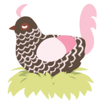 A bark and rose chicken with a lace pattern