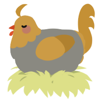 A ash and gold chicken with a head pattern