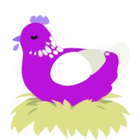 Snow Cloth, a amethyst and white chicken with a neck-speckle pattern