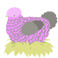 A lavender and ash chicken with a lace pattern