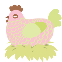 A rose and lemon chicken with a lace pattern