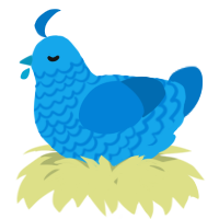 A sky and sapphire chicken with a lace pattern