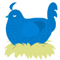 A sapphire chicken with a lace pattern