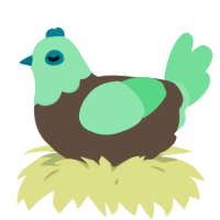 A bark and spring chicken with a head pattern