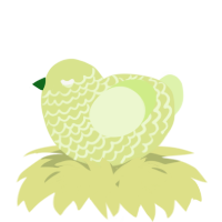 A lemon and apple chicken with a lace pattern