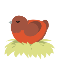 A vermilion and russet chicken with a head pattern