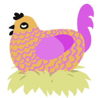 A honey and orchid chicken with a lace pattern