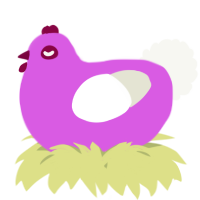 A orchid and white chicken
