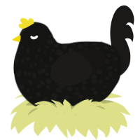 Common Blackbird, a black and sable chicken with a speckle pattern