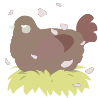 A brown and red chicken with a lace pattern
