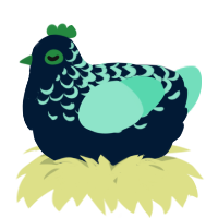 A tumblr and mint chicken with a half-lace pattern