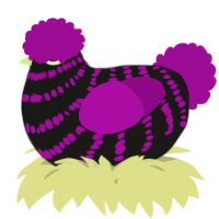 A sable and plum chicken with a bar pattern