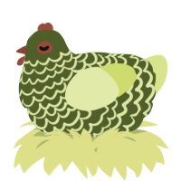 A olive and lemon chicken with a lace pattern