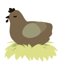 Bwomp, a grey and ash chicken