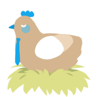 A beige and cream chicken
