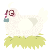 A lavender and mist chicken with a double-lace pattern