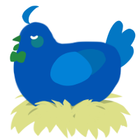 A ultramarine and sapphire chicken