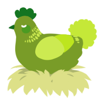 A chartreuse and lime chicken with a neck-band pattern
