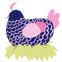 (unnamed), a navy and pink chicken with a lace pattern