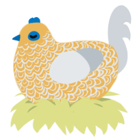 A honey and mist chicken with a double-lace pattern