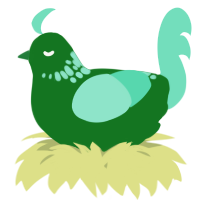 A leaf and mint chicken with a neck-speckle pattern