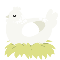 A white chicken with a neck-speckle pattern