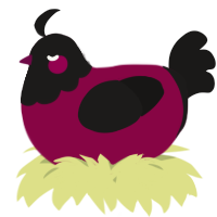 A maroon and sable chicken with a head pattern
