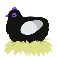 A black and mist chicken