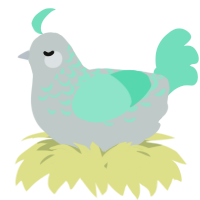 A silver and mint chicken with a half-lace pattern