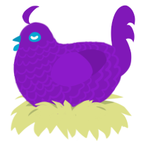 Extra Violet, a violet chicken with a lace pattern