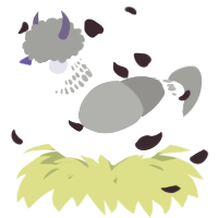 A white and ash chicken with a neck-band pattern