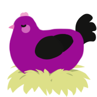 A plum and black chicken