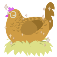 Goldielocks, a honey and gold chicken with a half-lace pattern