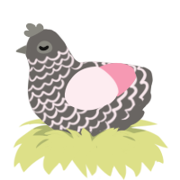 (unnamed), a grey and rose chicken with a lace pattern