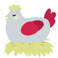 A mist and crimson chicken