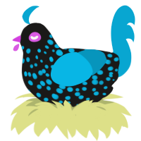 (unnamed), a sable and cerulean chicken with a speckle pattern