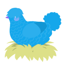 A sky chicken with a lace pattern