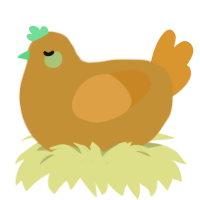 A gold and orange chicken