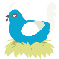 A cerulean and white chicken