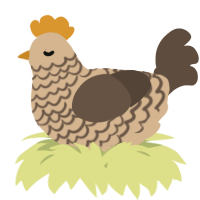 A beige and bark chicken with a lace pattern
