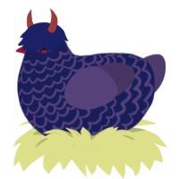 A navy and overcast chicken with a lace pattern