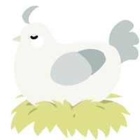 A white and silver chicken