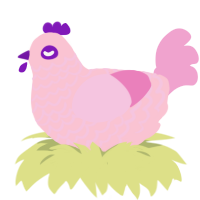 A rose and pink chicken with a lace pattern
